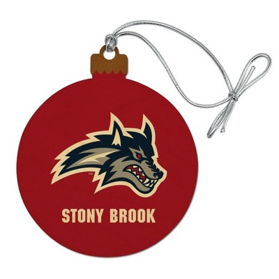 Stony Brook University Seawolves Logo Wood Christmas Tree Holiday Ornament