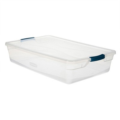 Clear Stackable Plastic Storage Bins with Latching Lids, 41 Qt, 4-Pack