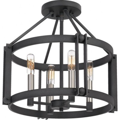 Victor 16" Transitional Dual-Finish Semi-Flush Mount Light