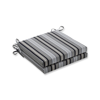 Getaway Stripe 2pc Indoor/Outdoor Squared Corners Seat Cushion - Pillow Perfect