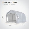 EROMMY Portable Outdoor Storage Shelter, Heavy Duty Carport w/Roll-up Doors & Ventilated Windows, Portable Garage Tent Shelter - 8' x 14' - Grey - 2 of 4