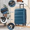 YONWAY 24-Inch Hardshell ABS Sets, Checked Spinner Luggage Set Lightweight Travel Luggage with 2 Packing Cubes - 4 of 4