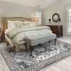 Boho Vintage Floral Trellis Area Rug Machine Washable Non Slip Low Pile Carpet with Durable Edges Softness for Living Room - 4 of 4