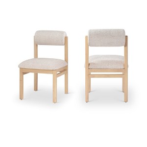 Meridian Furniture,Roundhill Linen Textured Fabric Upholstered Dining Chair, Set of 2 - 1 of 4