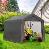 Outdoor Storage Shed, Portable Carport Shelter with Lockable Zipper Door, Durable Garage Tent for Motorcycles, Bikes & Tools, Features Roof Vents - 3 of 4