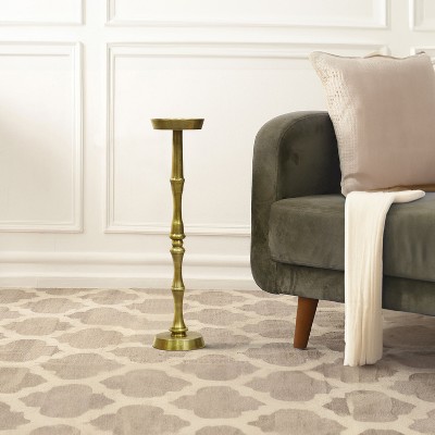 Royal Hampton 6 Inch Round Drink Side Table with Turned Pedestal Metal Base