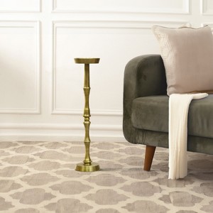 Royal Hampton 6 Inch Round Drink Side Table with Turned Pedestal Metal Base - 1 of 4