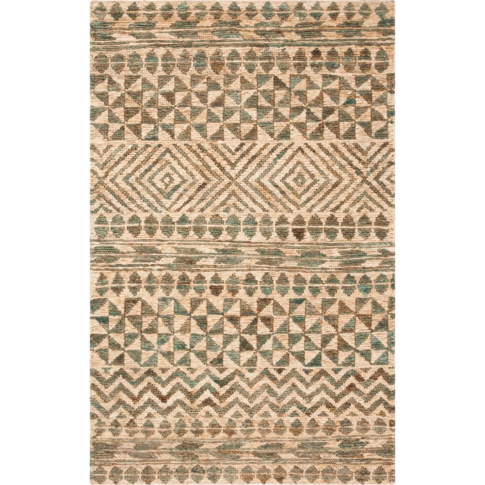 4'x6' Geometric Design Woven Area Rug Slate/Natural - Safavieh