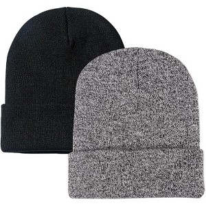 MSDC 1&2 Pack Beanie for Men Women Slouchy Beanie Hats Winter Knit Caps Soft Ski Hat Unisex - 1 of 4