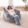 VEVOR Bean Bag Chair, BeanBag Sofa Chair with Armrests for Adults, Fluffy Plush & High-Density Foam Filling Adult Bean Bag with Zapper, Grey - 2 of 4