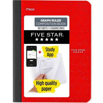 Five Star Graph Ruled Composition Notebook (Colors May Vary)