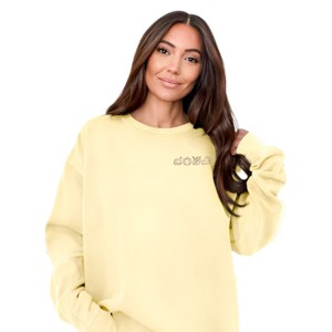 Embroidered Thanksgiving Icons - Women's Garment Dyed Graphic Sweatshirt - 1 of 4