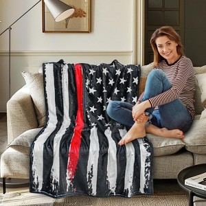 American Flag Blanket,Four Seasons Flannel Blanket Living Rooms,Throw Blanket. - 1 of 4