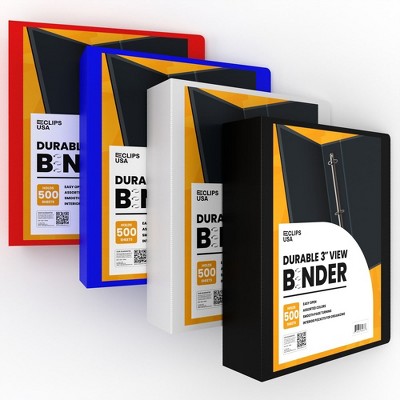 64033: 3" Ring Binder, Assorted Colors (12 Packs)