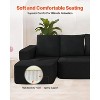 VEVOR Modular Sectional Sofa, L Shaped Modular Sofa with Chaise,with High Rebound Sponge and Density, Upholstered Corduroy Couch with Cushion, Black - 3 of 4