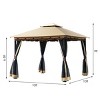Costway 2-Tier 10'x10' Gazebo Canopy Tent Shelter Awning Steel Patio Garden Outdoor - image 2 of 4