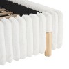 Kumasinova Queen/King Size Sleek White Bed Frame with Boucle Upholstery,Wavy Headboard Eco-Friendly Rubberwood Platform,No Box Spring Required - 4 of 4