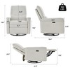 Dyonery Power Swivel Rocker Recliner, Fabric Glider Nursery Chair with Lumbar Support, USB & Type-C Ports, Small Reclining Sofa - 2 of 4