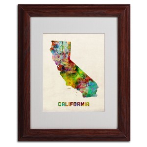 Trademark Fine Art -Michael Tompsett 'California Map' Matted Framed Art - 1 of 4