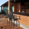 Outsunny Set of 2 Outdoor Swivel Bar Stools with Armrests, Bar Height Patio Chairs with Steel Frame for Balcony, Poolside, Backyard - image 3 of 4