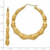 Black Bow Jewelry 10mm x 55mm 14k Yellow Gold Hollow Bamboo Inspired Hoop Earrings - 4 of 4