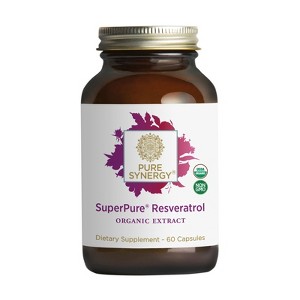 Pure Synergy SuperPure® Resveratrol Extract – Organic Cellular, Heart & Healthy Aging Support - 60 Capsules - 1 of 4