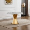 Dolonm 47" Round Modern Marble Dining Table with Stainless Steel Base for Kitchen Dining Room - 4 of 4