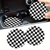 Anna-Kaci Checkered Car Cup Holder Coasters Anti-Slip Absorbent Mats Set of 2 - Black - 4 of 4