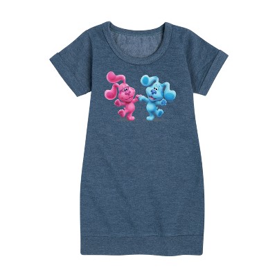 - Blue's Clues & You! - Happy Blue Graphic Short Sleeve Fleece Dress
