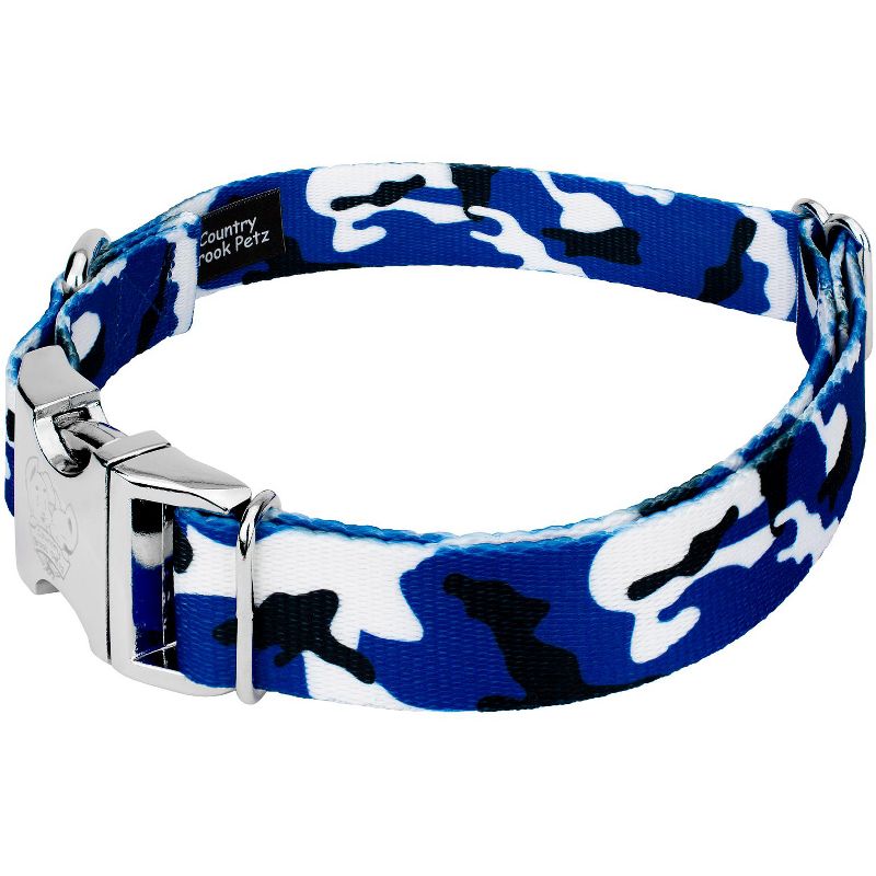 Country Brook Petz Premium Royal Blue and White Camo Dog Collar, 3 of 6