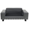 VidaXL Dog Sofa Gray 31.9 inches x16.9 inches x12.2 inches  Plush and Faux Leather - 3 of 4