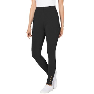 Woman Within Plus Size Snap Trim Legging - 1 of 2