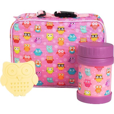 Bentology Kids Lunch Bag Set - w Insulated Food Jar for Drinks or Soups - Hot or Cold Food for Hours - Perfect Lunchbox Kit
