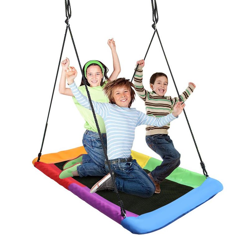 Sorbus Saucer Tree Swing - Giant Outdoor Rectangle Platform Swing for Kids - Durable and WaterProof, Holds up to 700lbs, 1 of 7
