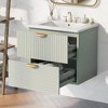 Whisen 24" Bathroom Storage Cabinet Wall-Mounted Bathroom Vanity with Ceramic Sink and 2 Drawers - 2 of 4