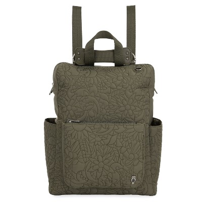 Sakroots Women's Convertible Backpack Olive Spirit Desert Quilted