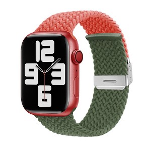 HTUTWOO Braided Strap for Apple Watch Band, Nylon Two-Tone Watch Strap 38/40/41/42/44/45/46/49mm for iWatch Series 11 10 9 8 7 6 5 4 3 2 1 Ultra SE - 1 of 4