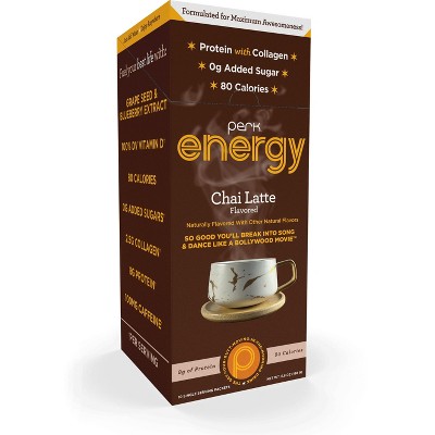 Perk Energy Original Chai Latte Flavored Drink Powder (10 Servings ...