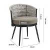 Set of 2 Outdoor Dining Chairs, Dining Chair with Handwoven Rope and Ergonomic Backrest, Chair with Metal Frame and Cushion-Coolbibila - 4 of 4
