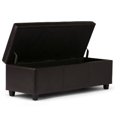 NicBex Faux Leather Storage Ottoman Bench,Upholstered Storage Ottoman with Stitching Design,Modern Storage Bench for Living Room,Bedroom