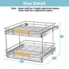 LOVMOR 2 Tier Pull Out Cabinet Organizer 19½" W x 21½" D, Slide Out Drawers with Wooden Handle, Sliding Shelves Organization - 3 of 4