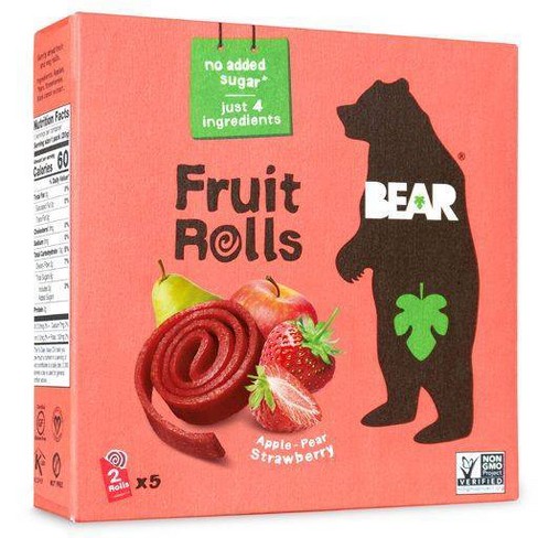 Bear Strawberry Fruit Rolls - 5ct/3.5oz : Target