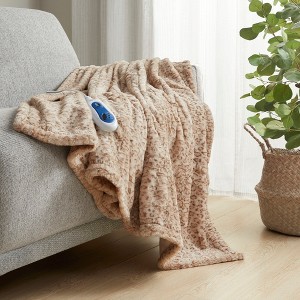Zuri Reversible Faux Fur to Mink Electric Blanket, Auto Shut Off, Virtually Zero EMF, Multi Heat Setting, UL Certified, Machine Washable - 1 of 4