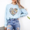 Simply Sage Market Women's Heart Floral Long Sleeve Garment Dyed Tee - 2 of 3