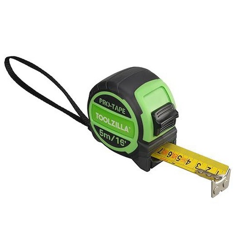 TOOLZILLA 16ft Retractable Measuring Tape Suitable for All DIY and worksite use, Black - image 1 of 4