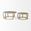 HomeRoots Brown Glass and Solid Wood Round Nested Coffee Tables - 4 of 4