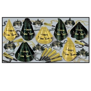 Beistle New Year Sparkling Gold Assortment for 50 guests includes 125 items Gold - 1 of 1
