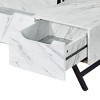 Throm White Faux Marble Grain Finish Coffee Table W/Lift Top - 3 of 4