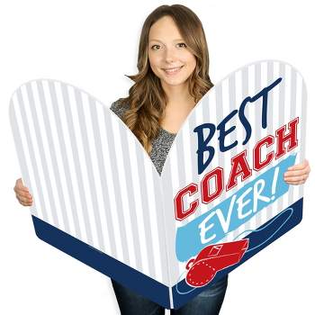 Big Dot of Happiness Coach Appreciation - Best Coach Ever Giant Greeting Card - Big Shaped Jumborific Card - 16.5 x 22 inches