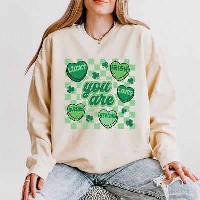 Simply Sage Market Women's Lightweight Garment Dyed Graphic Sweatshirt St. Patrick's Affirmations